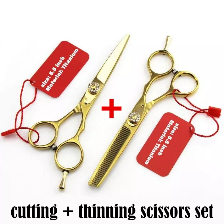 #2733 Barber professional hairdressing Golden Haircutting Scissors set