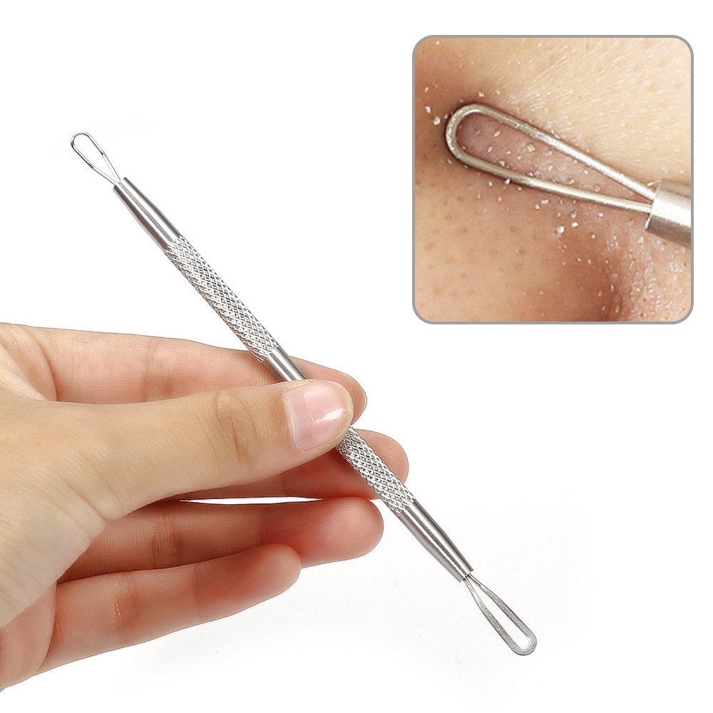 #2713 Double Head Blackhead Remover Needle Cleaner Tool Acne Blemish Stainless steel Needle Pimple Spot Extractor