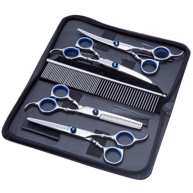 #2750 5Pcs/set Pet Grooming Scissors Kit Curved Pet Grooming Shears for Dogs