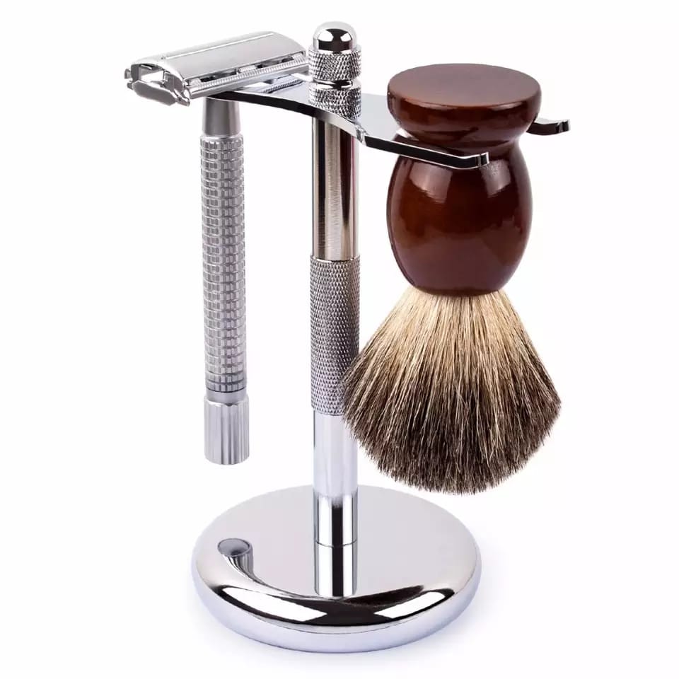 #3103 Chrome Stand for safety Razor and Brush Bathroom latest shaving stand for Self Home using