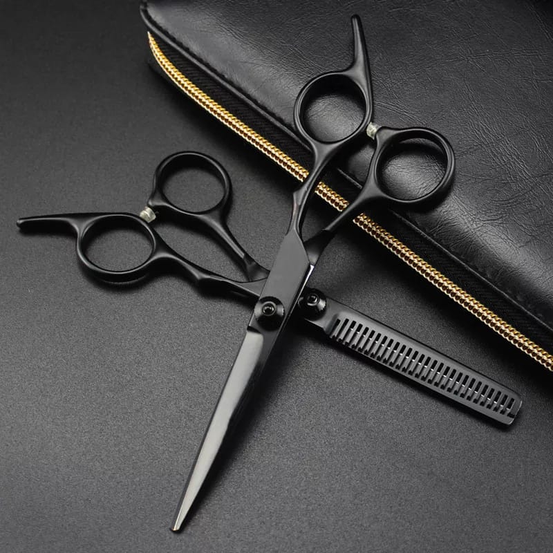 #3115 Professional Japan steel  black screw hair cutting scissors haircut thinning barber haircutting shears hairdressing scissors