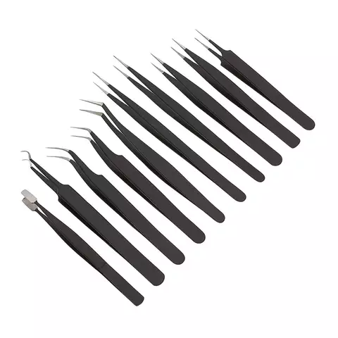 #3594 NEW Eyelash Extension Tweezers Makeup Stainless Steel False Eyelashes Straight Bend Eyebrow Volume Tweezer Hair Clip Nippers Set