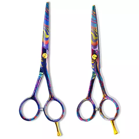 #3796 Barber Professional Japanese J2Hairdressing Haircutting Unique Printed Scissor Set