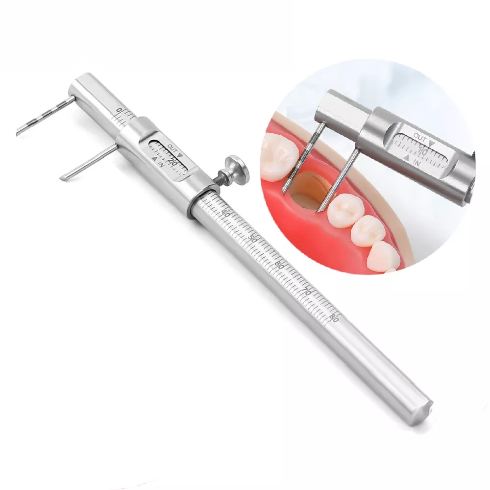 #3775 Dental Orthodontic Sliding Cliper implant measuring gauge scale round